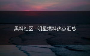 黑料社区 - 明星爆料热点汇总