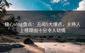 糖心vlog盘点：丑闻5大爆点，主持人上榜理由十分令人动情