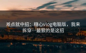 差点就中招：糖心vlog电脑版，我来拆穿…最狠的是这招