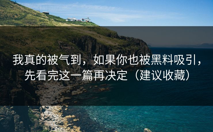 我真的被气到,如果你也被黑料吸引,先看完这一篇再决定(建议收藏) 我真的被气到,如果你也被黑料吸引,先看完这一篇再决定(建议收藏)